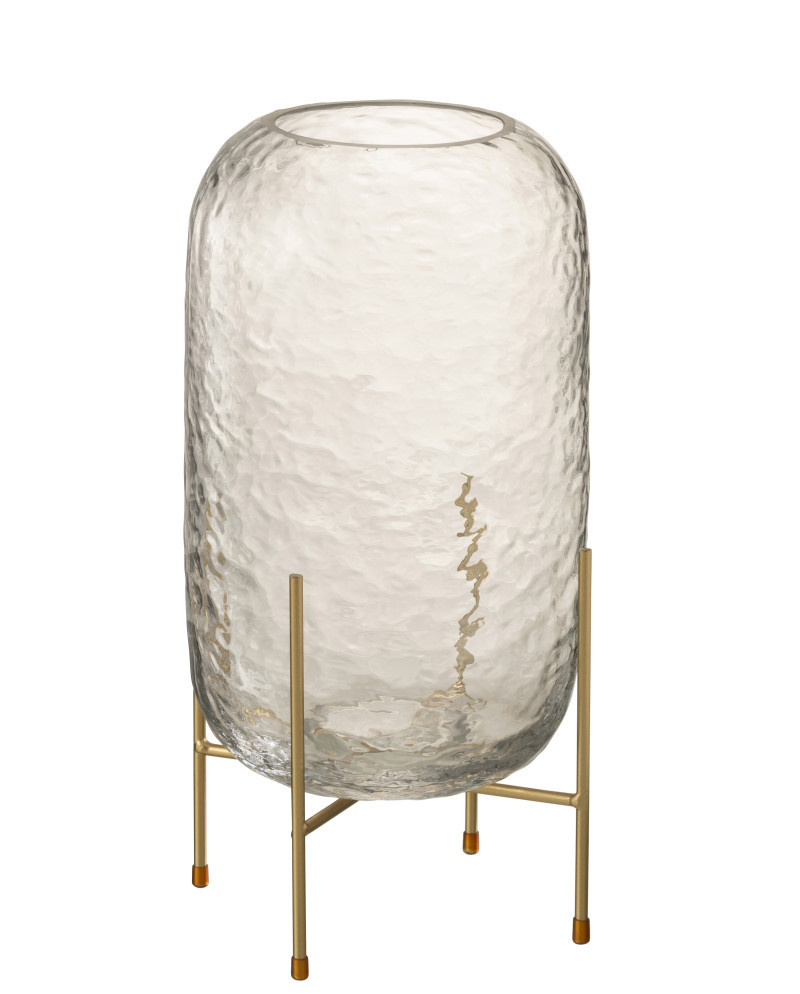 Vase & Pot Vase Rond sur Pied Transparent - Taille L