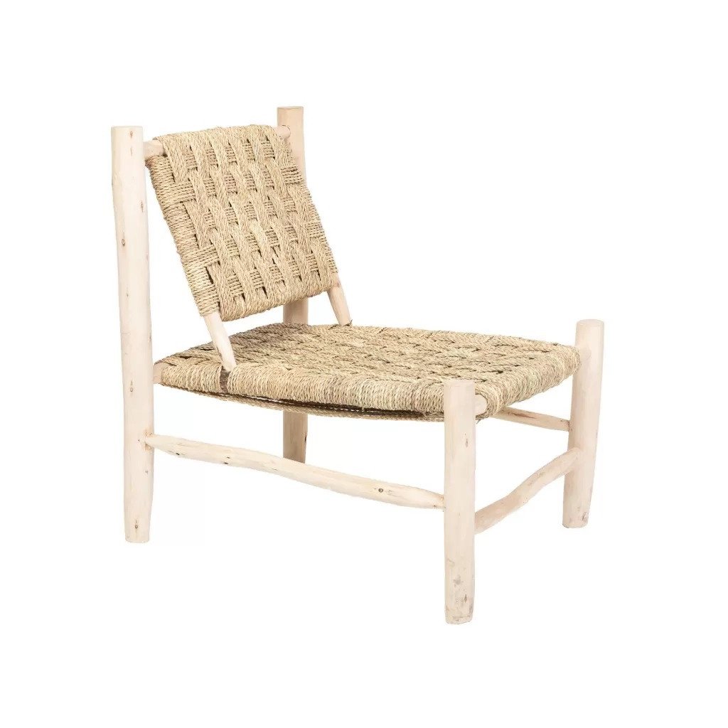 Fauteuil de jardin avec accoudoirs en eucalyptus - bois c