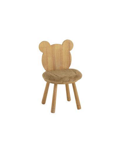 Chaise Pour Enfant Bear en Bois - Naturel et Beige